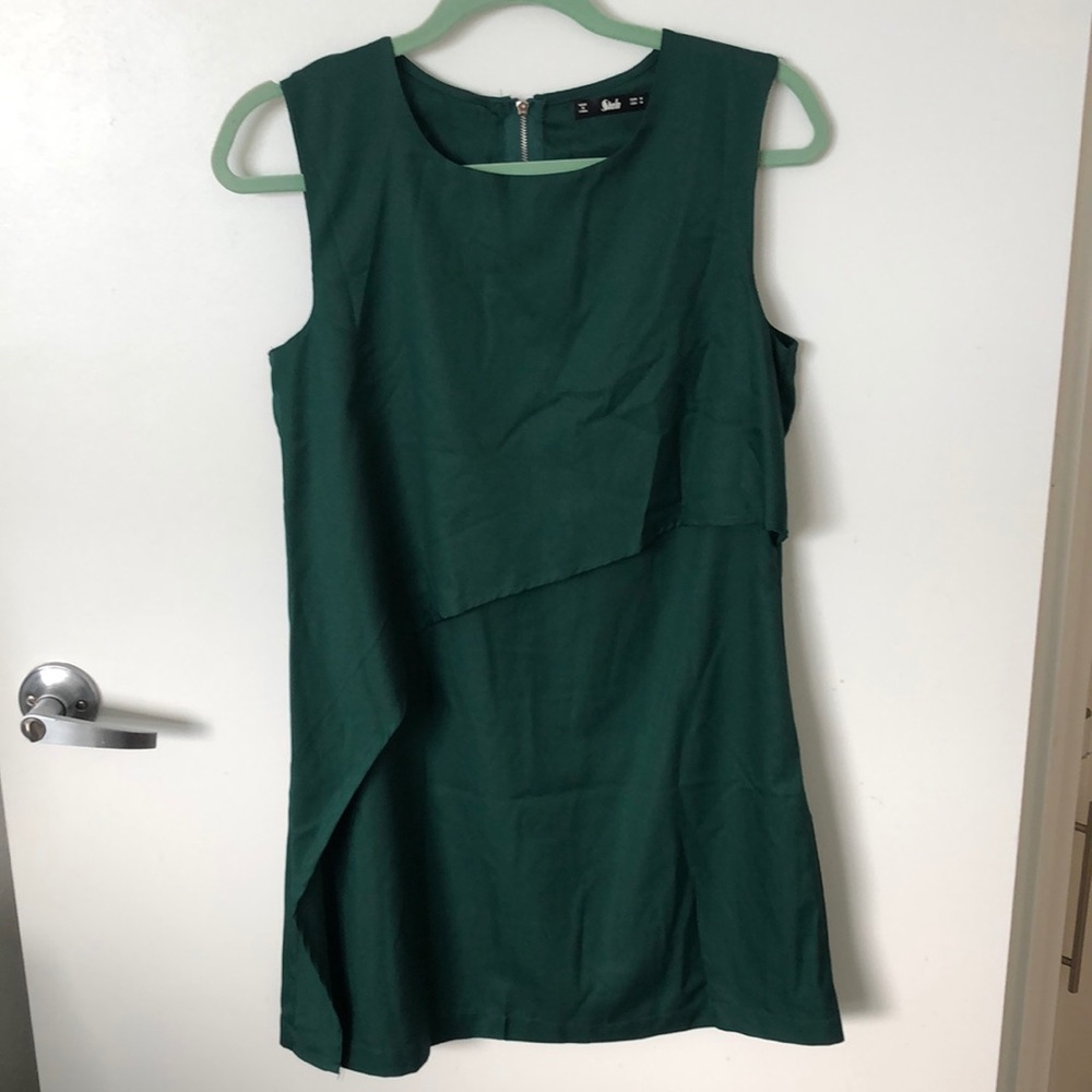 Layered Emerald Green Dress, Size Medium